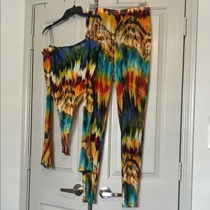 Fashion Nova Colorful Abstract Print Two-Piece Set